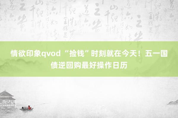 情欲印象qvod “捡钱”时刻就在今天！五一国债逆回购最好操作日历