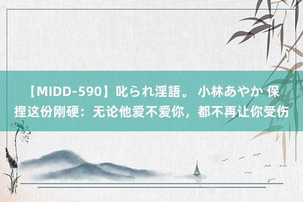 【MIDD-590】叱られ淫語。 小林あやか 保捏这份刚硬：无论他爱不爱你，都不再让你受伤