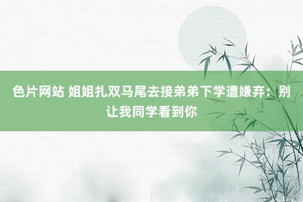 色片网站 姐姐扎双马尾去接弟弟下学遭嫌弃：别让我同学看到你