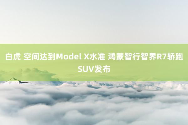 白虎 空间达到Model X水准 鸿蒙智行智界R7轿跑SUV发布